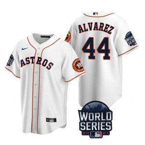 Premium Houston Astros #44 Yordan Alvarez Youth Nike 150th Anniversary 2021 World Series Authentic MLB Jersey   White Limited stock Order now to show your love for your team