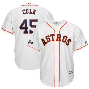 Premium Houston Astros #45 Gerrit Cole Majestic 2019 Postseason Official Cool Base Player Jersey White