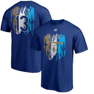 Premium Kansas City Royals #13 Salvador Perez Majestic 2019 Spring Training Name & Number T Shirt Royal