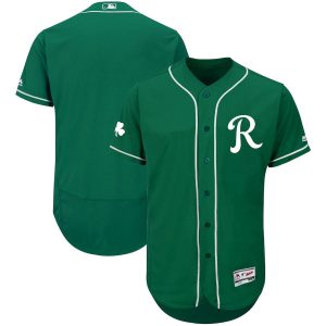 Premium Kansas City Royals Majestic St. Patrick's Day Flex Base Authentic Collection Celtic Team Jersey Green