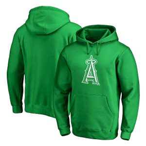 Premium Los Angeles Angels Majestic St. Patrick's Day White Logo Pullover Hoodie Kelly Green