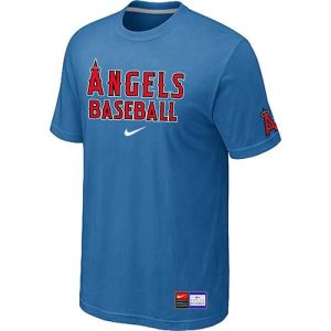 Premium Los Angeles Angels Nike Short Sleeve Practice MLB T Shirt Indigo Blue