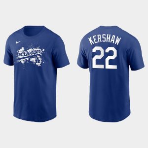 Premium Los Angeles Dodgers #22 Clayton Kershaw Men's 2021 City Connect Graphic T Shirt Royal Retailers boost your inventory Order now to meet customer demand