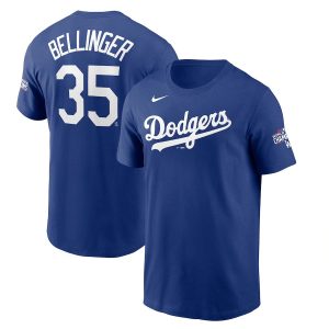 Premium Los Angeles Dodgers #35 Cody Bellinger Nike 2020 World Series Champions Name & Number T Shirt Royal Sports enthusiasts seize this opportunity Order now to feel the game excitement
