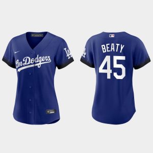Premium Los Angeles Dodgers #45 Matt Beaty Nike Women's 2021 City Connect MLB Jersey Royal Act fast Only a few left Secure yours today