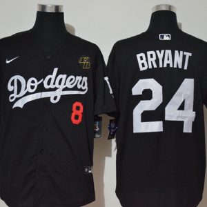 Premium Los Angeles Dodgers #8 #24 Kobe Bryant Men's Nike Black Cool Base 2020 KB Patch MLB Jersey