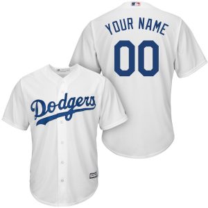 Premium Los Angeles Dodgers Majestic Cool Base Custom Jersey White