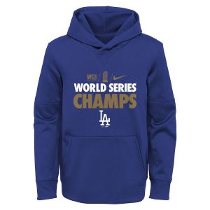 Premium Los Angeles Dodgers Nike Youth 2020 World Series Champions Gold Fleece Pullover Hoodie Royal