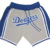 Premium Los Angeles Dodgers Shorts (Grey) JUST DON By Mitchell & Ness