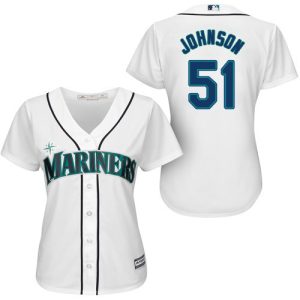 Premium Mariners #51 Randy Johnson White Home Women's Stitched MLB Jersey Limited stock Order now to show your love for your team