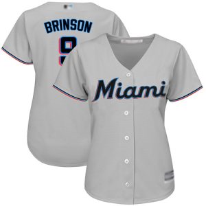 Premium Marlins #9 Lewis Brinson Grey Road Women's Stitched MLB Jersey For a short time available Grab yours quickly to own a team jersey