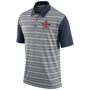 Premium Men's Houston Astros Nike Gray Dri FIT Stripe Polo
