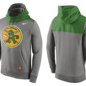 Premium Men's Oakland Athletics Nike Gray Cooperstown Collection Hybrid Pullover Hoodie
