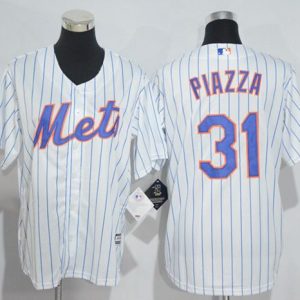Premium Mets #31 Mike Piazza White(Blue Strip) Home Cool Base Stitched Youth MLB Jersey Limited stock Order now to show your love for your team
