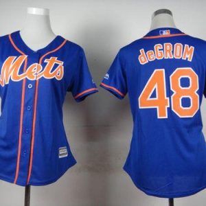 Premium Mets #48 Jacob deGrom Blue Alternate Women's Stitched MLB Jersey Limited stock Order now to show your love for your team