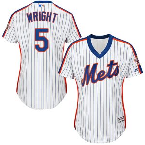 Premium Mets #5 David Wright White(Blue Strip) Alternate Women's Stitched MLB Jersey Act fast Only a few left Secure yours today
