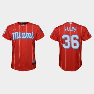 Premium Miami Marlins #36 Dylan Floro Youth Nike 2021 City Connect Authentic MLB Jersey Red Be among the first buyers Order now to enjoy top notch quality