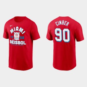 Premium Miami Marlins #90 Adam Cimber Men's Nike 2021 City Connect T Shirt Red Limited stock Order now to show your love for your team