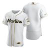 Premium Miami Marlins Blank White Nike Men's Authentic Golden Edition MLB Jersey