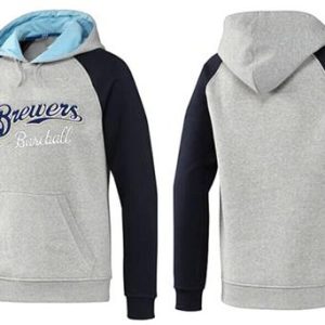 Premium Milwaukee Brewers Pullover Hoodie Grey & Blue