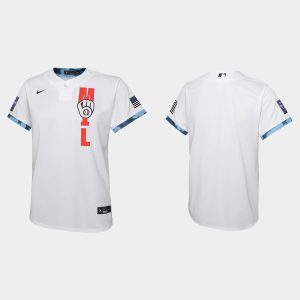 Premium Milwaukee Brewers Youth 2021 MLB All Star Game White Jersey Retailers boost your inventory Order now to meet customer demand