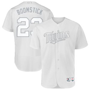 Premium Minnesota Twins #23 Nelson Cruz Boomstick Majestic 2019 Players' Weekend Flex Base Authentic Player Jersey White