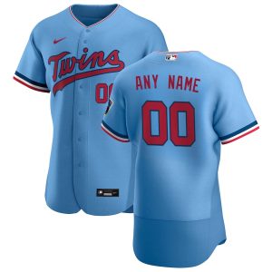Premium Minnesota Twins Custom Men's Nike Light Blue Alternate 2020 Authentic Team MLB Jersey
