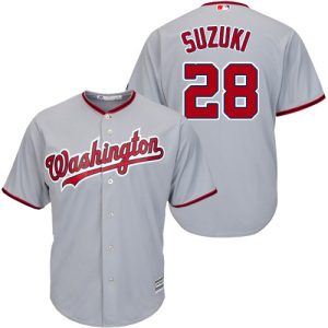 Premium Nationals #28 Kurt Suzuki Grey New Cool Base Stitched Youth MLB Jersey Act fast Only a few left Secure yours today
