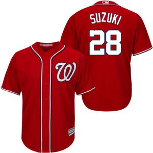 Premium Nationals #28 Kurt Suzuki Red New Cool Base Stitched MLB Jersey