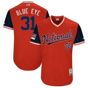 Premium Nationals #31 Max Scherzer Red Blue Eye Players Weekend Authentic Stitched MLB Jersey