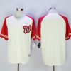 Premium Nationals Blank Cream/Red Exclusive New Cool Base Stitched MLB Jersey