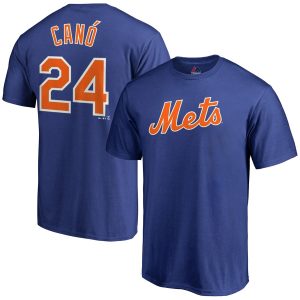 Premium New York Mets #24 Robinson Cano Majestic Official Name & Number T Shirt Royal