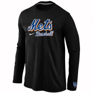 Premium New York Mets Long Sleeve MLB T Shirt Black