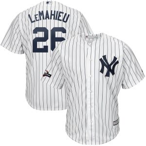 Premium New York Yankees #26 DJ LeMahieu Majestic 2019 Postseason Official Cool Base Player Jersey White Navy