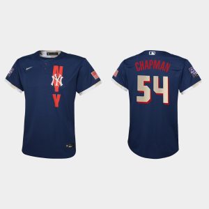 Premium New York Yankees #54 Aroldis Chapman Youth 2021 MLB All Star Game Navy Jersey Be among the first buyers Order now to enjoy top notch quality