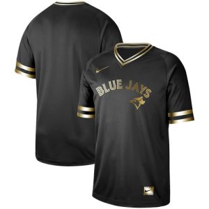 Premium Nike Blue Jays Blank Black Gold Authentic Stitched MLB Jersey
