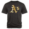 Premium Oakland Athletics Fanatics Apparel Gold Collection Tri Blend T Shirt Black
