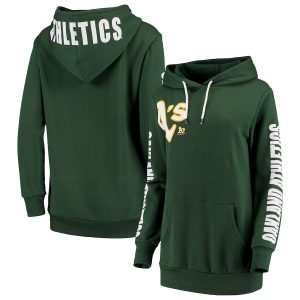 Premium Oakland Athletics G III 4Her by Carl Banks Women's 12th Inning Pullover Hoodie Green