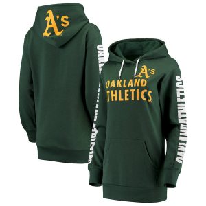 Premium Oakland Athletics G III 4Her by Carl Banks Women's Extra Innings Pullover Hoodie Green