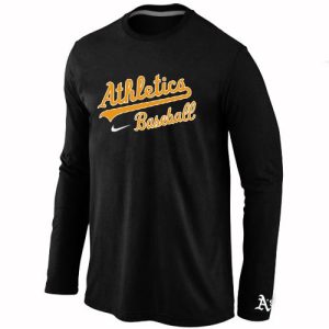 Premium Oakland Athletics Long Sleeve MLB T Shirt Black