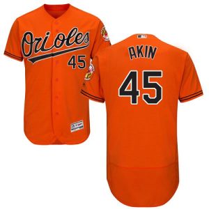 Premium Orioles #45 Keegan Akin Orange Flexbase Authentic Collection Stitched MLB Jersey