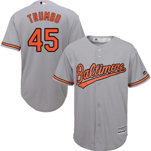 Premium Orioles #45 Mark Trumbo Grey Cool Base Stitched Youth MLB Jersey With high demand Don't miss out Order now to wear your team colors
