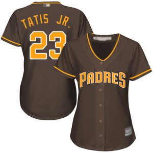 Premium Padres #23 Fernando Tatis Jr. Brown Alternate Women's Stitched MLB Jersey Hurry Exclusive offer Place your order immediately for a great jersey