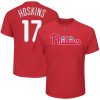 Premium Philadelphia Phillies #17 Rhys Hoskins Majestic Official Name & Number T Shirt Red