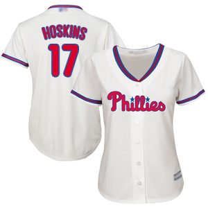 Premium Phillies #17 Rhys Hoskins Cream Alternate Women's Stitched MLB Jersey Limited stock Order now to show your love for your team