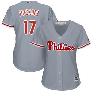 Premium Phillies #17 Rhys Hoskins Grey Road Women's Stitched MLB Jersey Limited stock Order now to show your love for your team