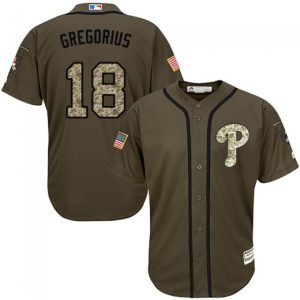 Premium Phillies #18 Didi Gregorius Green Salute to Service Stitched Youth MLB Jersey Retailers boost your inventory Order now to meet customer demand