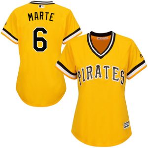 Premium Pirates #6 Starling Marte Gold Alternate Women's Stitched MLB Jersey For a short time available Grab yours quickly to own a team jersey