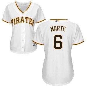 Premium Pirates #6 Starling Marte White Home Women's Stitched MLB Jersey Act fast Only a few left Secure yours today
