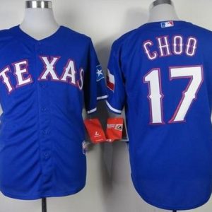Premium Rangers #17 Shin Soo Choo Blue Cool Base Stitched MLB Jersey